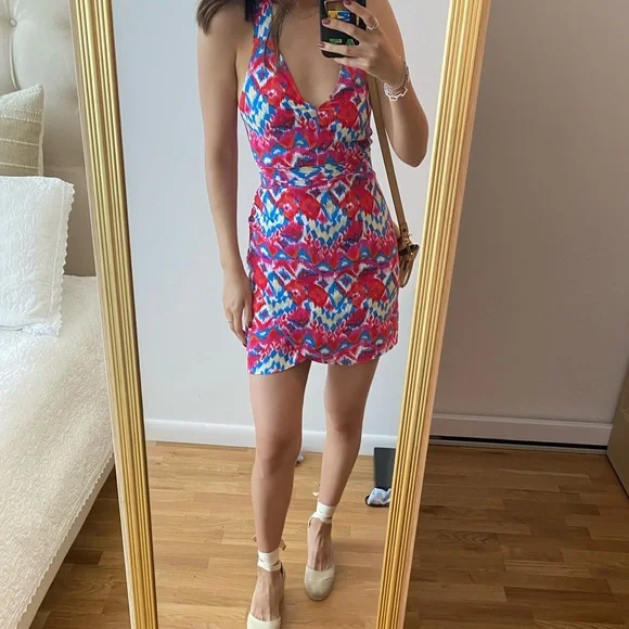 Zara | Dresses | Zara Ikat Open Back Halter Mini Dress | Poshmark